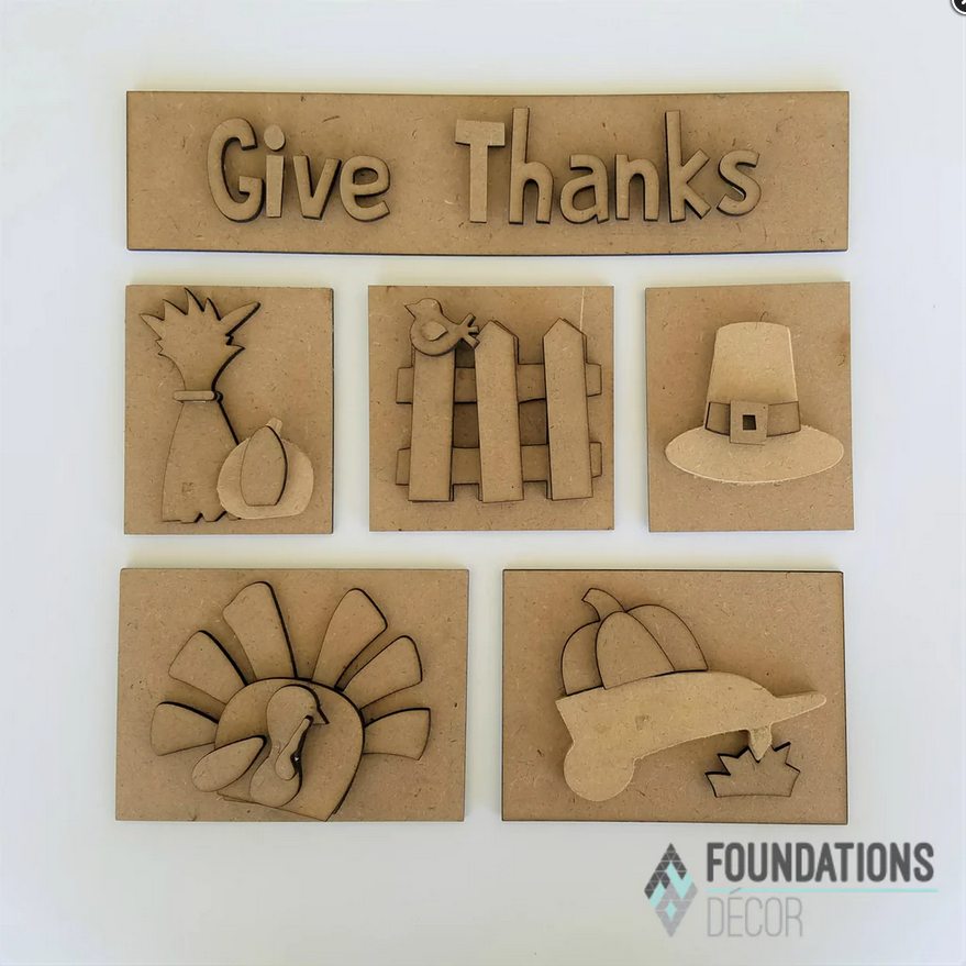 FD Fall Craft Supply - DIY Thanksgiving NOV Base Kit for Shadow Box
