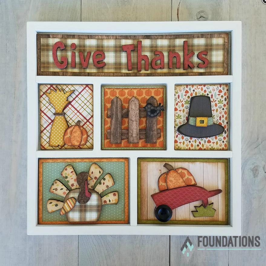 FD Fall Craft Supply - DIY Thanksgiving NOV Base Kit for Shadow Box