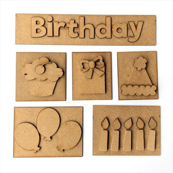 FD Fall Craft Supply - DIY Birthday Base Kit for Shadow Box