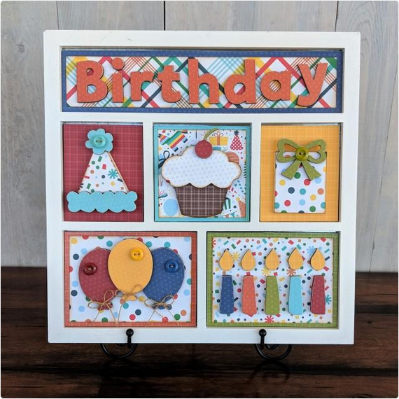 FD Fall Craft Supply - DIY Birthday Base Kit for Shadow Box