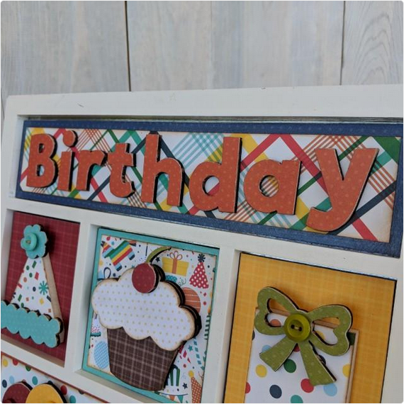 FD Fall Craft Supply - DIY Birthday Base Kit for Shadow Box