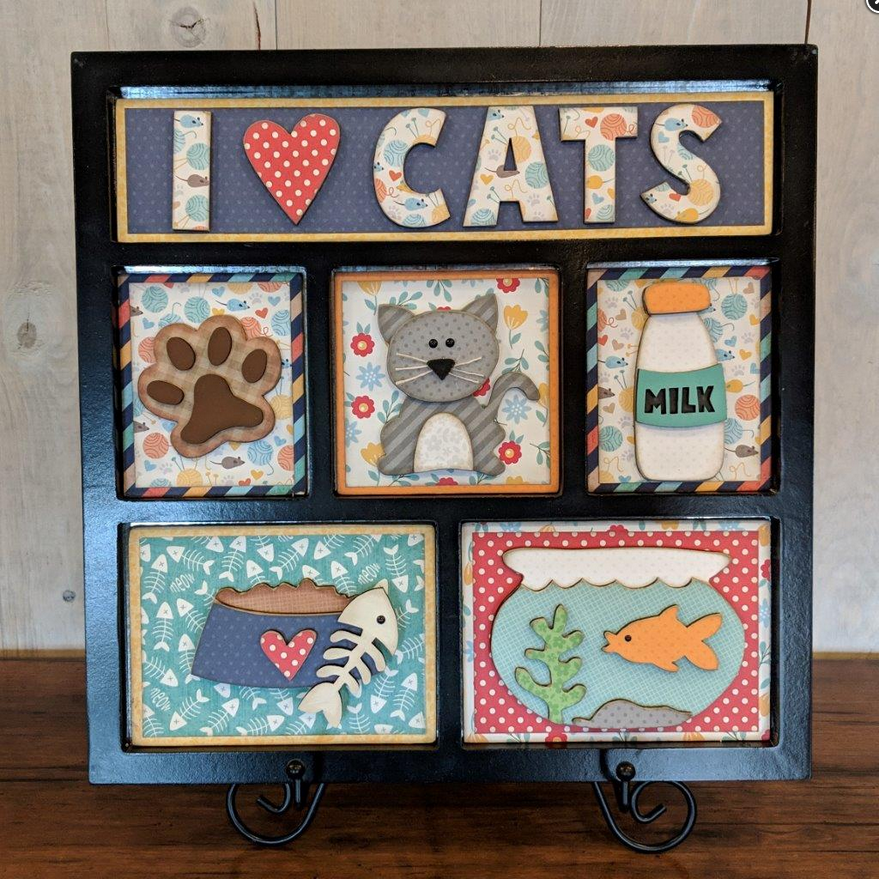 FD Craft Supply - DIY I Love Cats Base Kit for Shadow Box