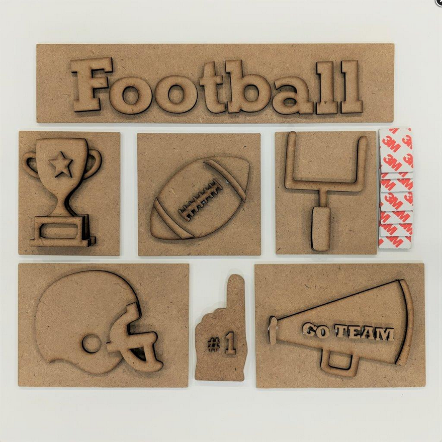 FD Fall Craft Supply - DIY I Love Football Base Kit for Shadow Box