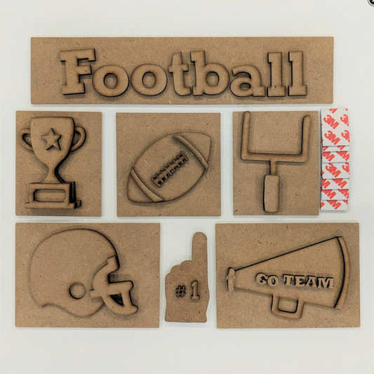 FD Fall Craft Supply - DIY I Love Football Base Kit for Shadow Box