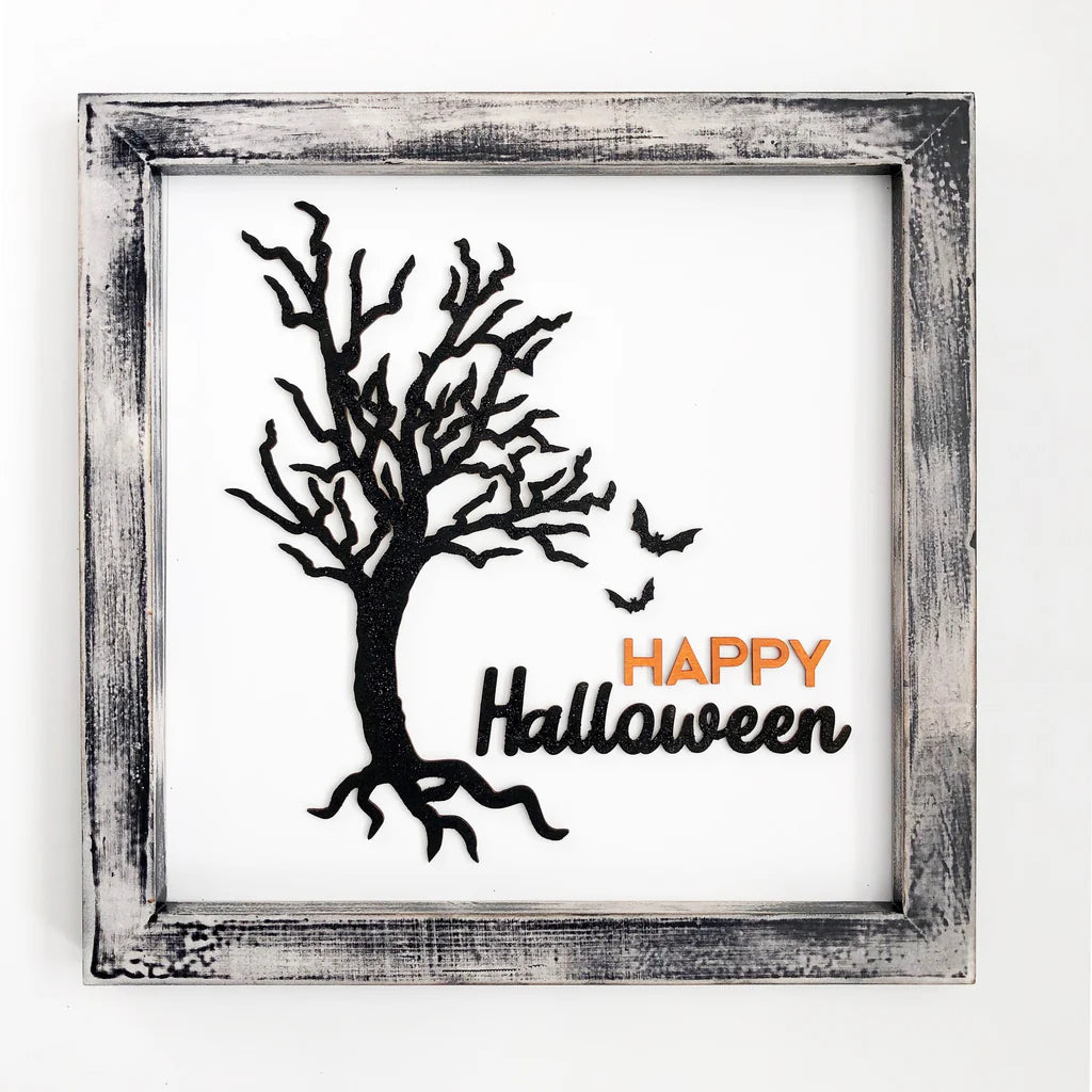 FD Halloween Craft Supply - DIY Spooky Tree and Bats Base Kit for Click Frame