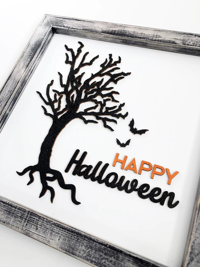 FD Halloween Craft Supply - DIY Spooky Tree and Bats Base Kit for Click Frame