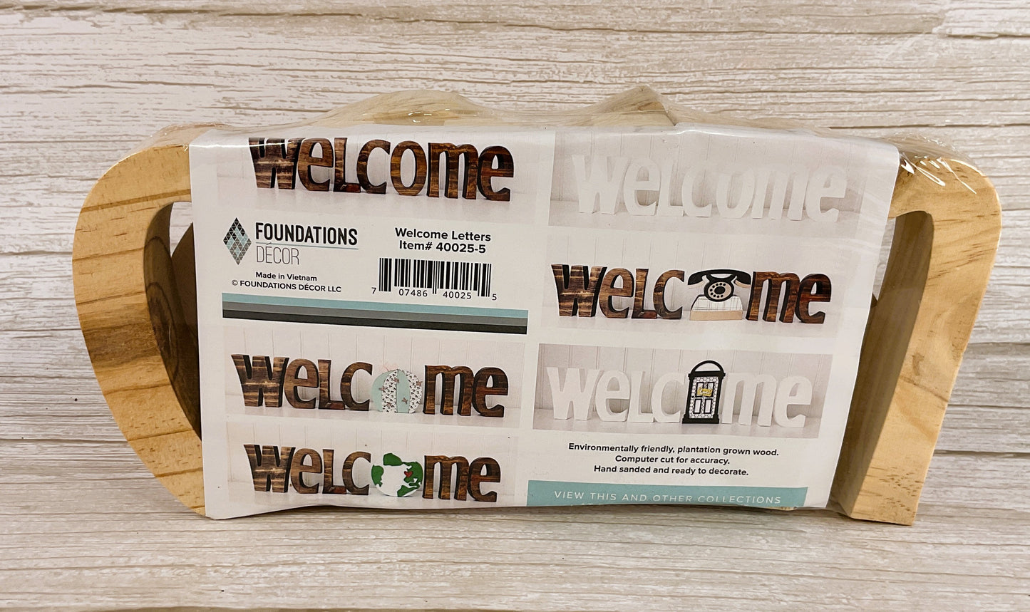 FD Craft Decor - DIY Wood Letters "Welcome" Chunky Sitter