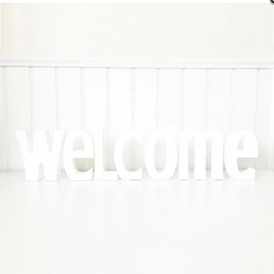FD Craft Decor - DIY Wood Letters "Welcome" Chunky Sitter