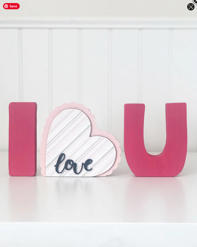 FD Craft Decor - DIY Wood Letters "I Love You" Chunky Sitter