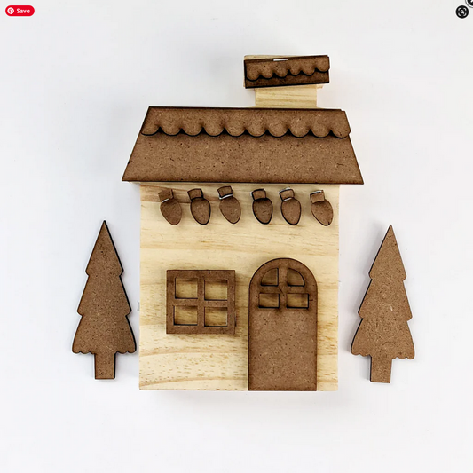 FD Christmas Craft - DIY Winter Village House Medium Chunky Sitter