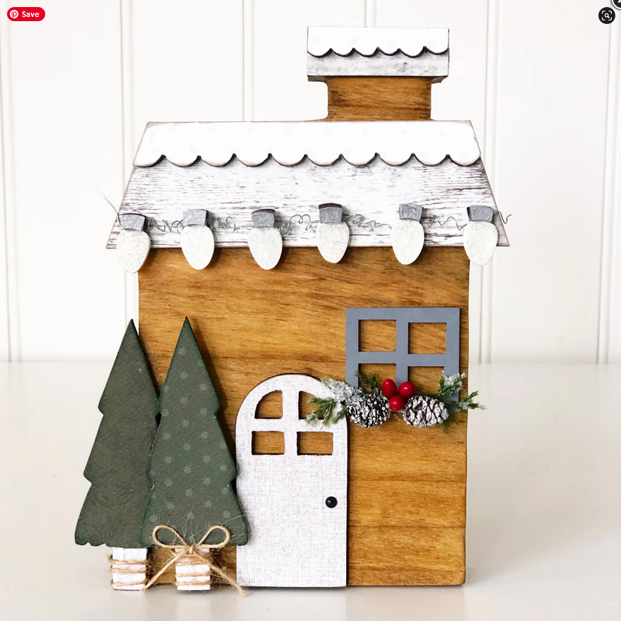 FD Christmas Craft - DIY Winter Village House Medium Chunky Sitter
