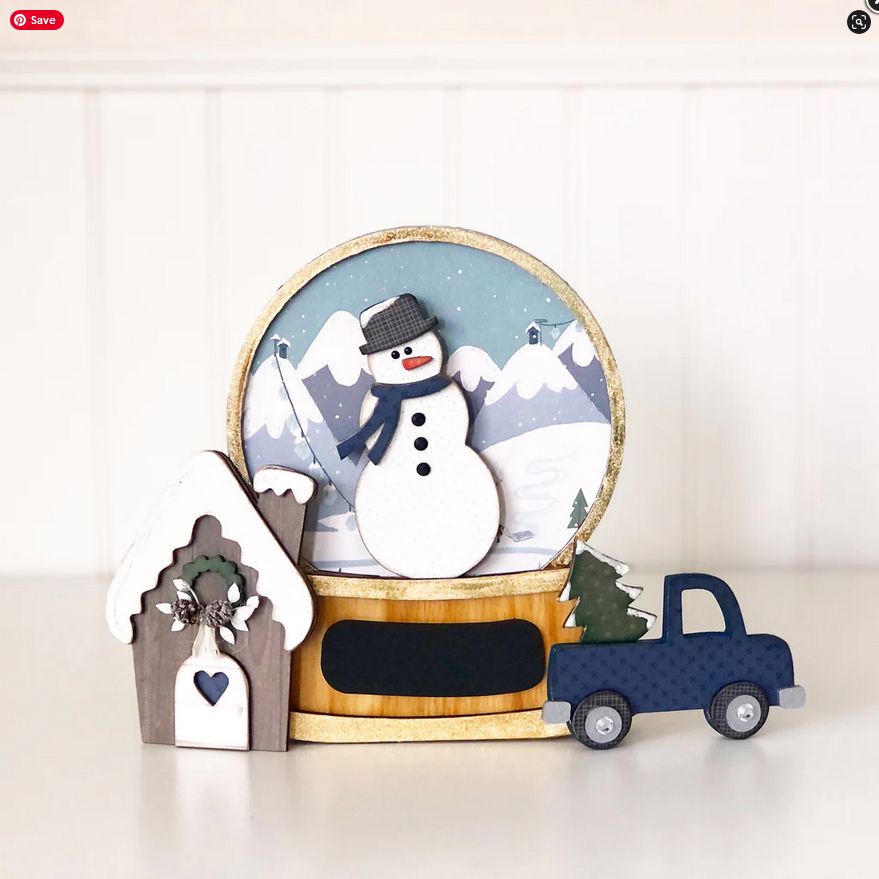 FD Christmas Craft - DIY Winter Snow Globe Chunky Sitter