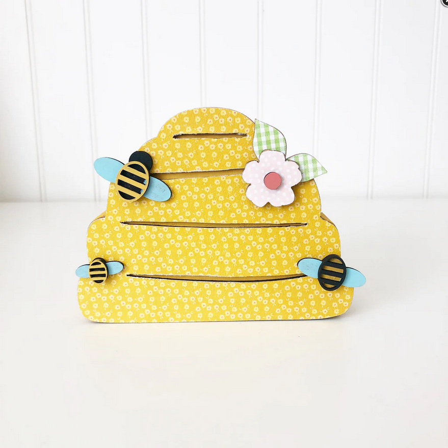 FD Spring Craft Decor - DIY Wood Summer Bee Hive Chunky Sitter