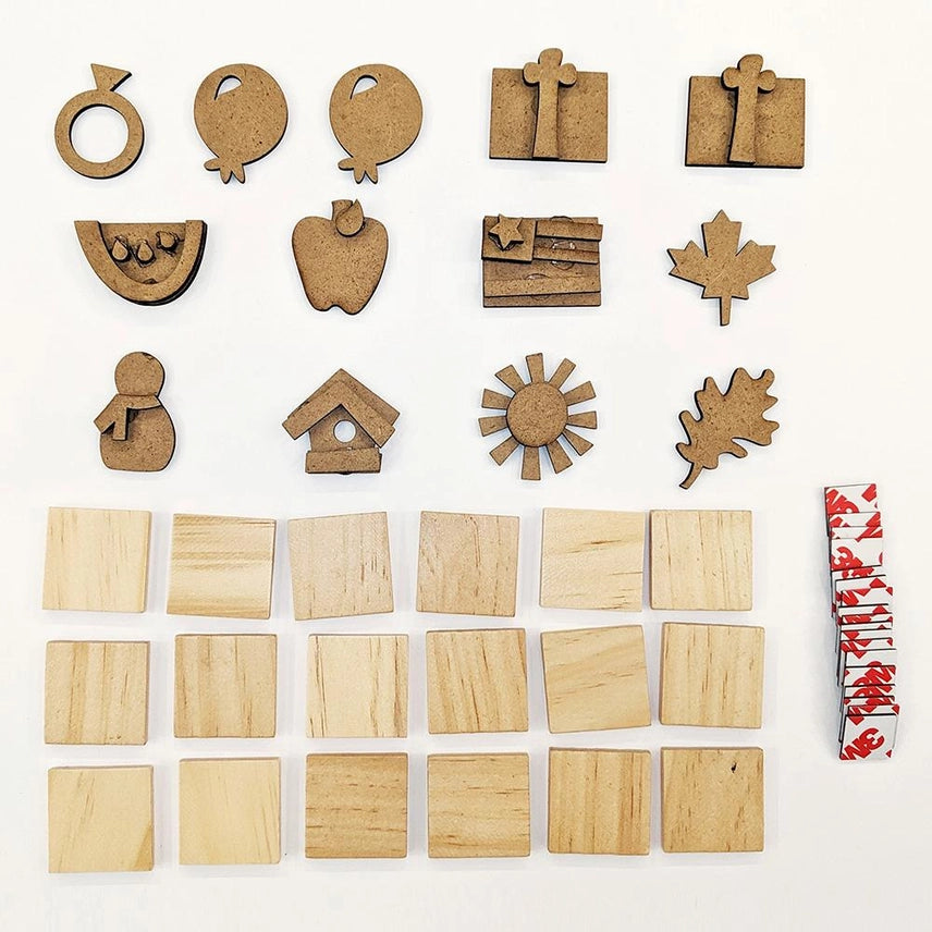 FD Craft Supply - Unfinished Big Day Tile Set for Magnetic Frame
