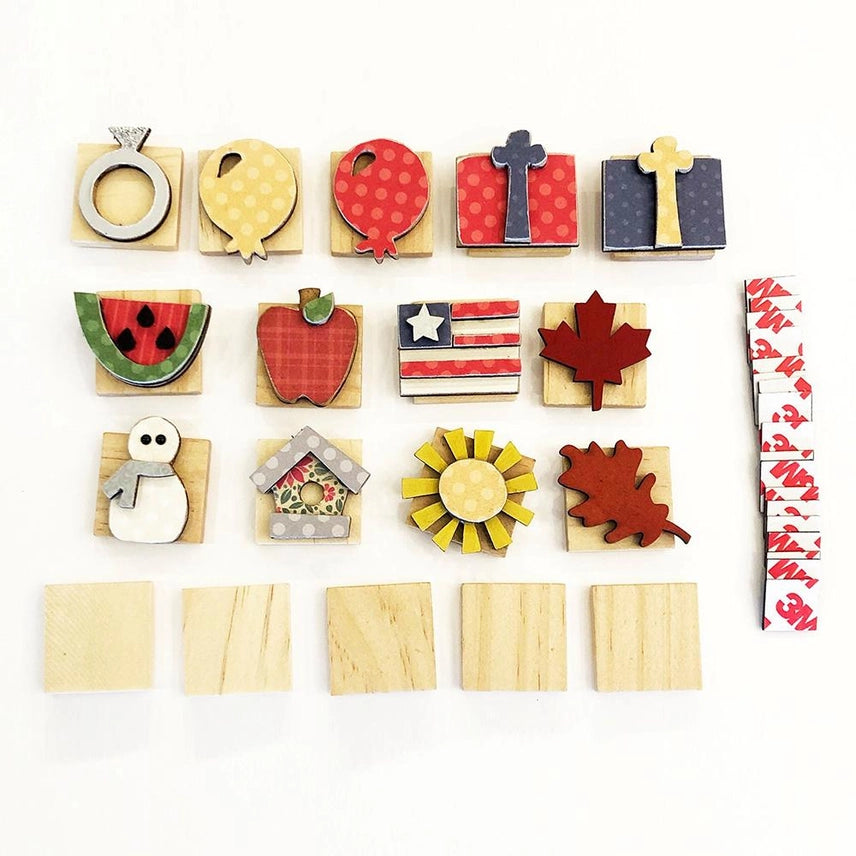 FD Craft Supply - Unfinished Big Day Tile Set for Magnetic Frame