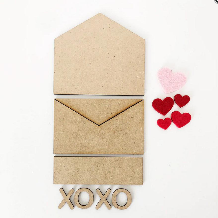 FD Valentines Craft Supply - Unfinished Feb XOXO Base Kit for Simple Frame