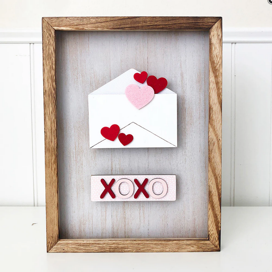 FD Valentines Craft Supply - Unfinished Feb XOXO Base Kit for Simple Frame