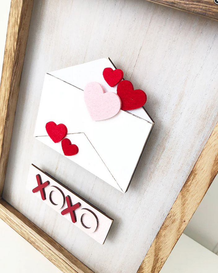 FD Valentines Craft Supply - Unfinished Feb XOXO Base Kit for Simple Frame