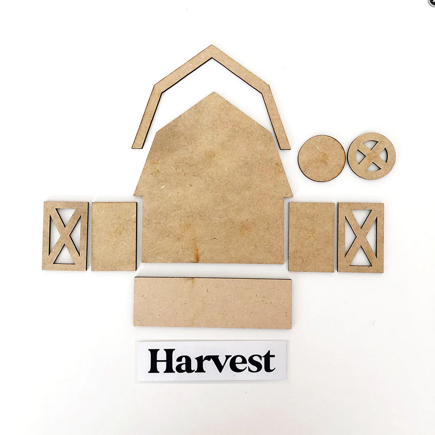 FD Fall Craft Supply - Unfinished Harvest Barn Base Kit for Simple Frame