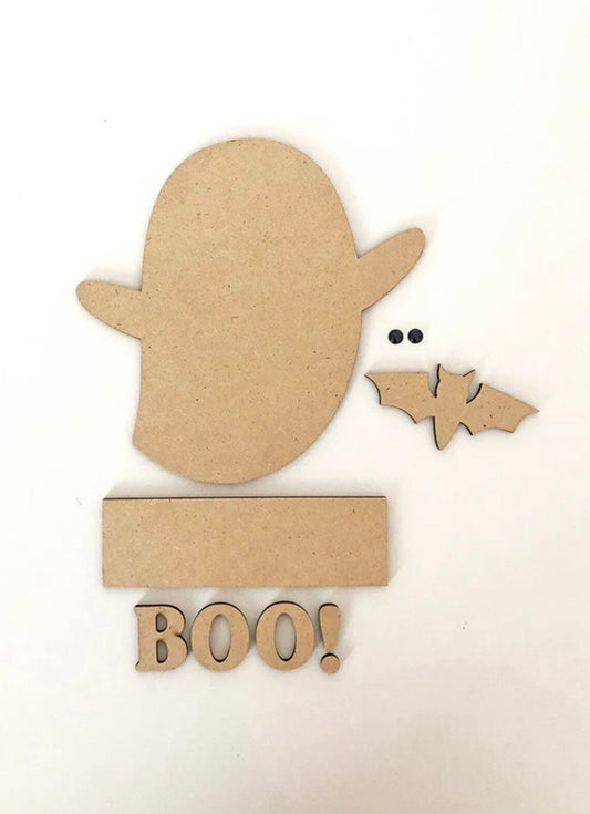 FD Halloween Craft Supply - Unfinished Boo! Ghost Base Kit for Simple Frame