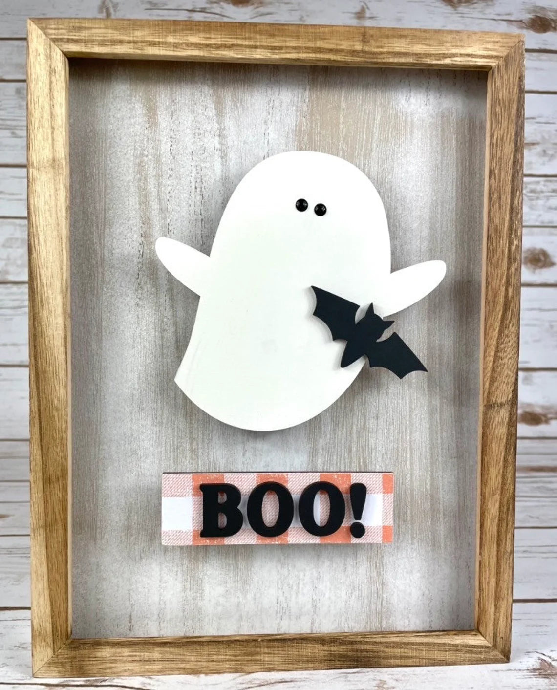 FD Halloween Craft Supply - Unfinished Boo! Ghost Base Kit for Simple Frame