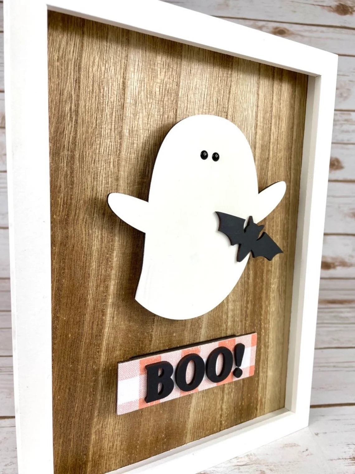 FD Halloween Craft Supply - Unfinished Boo! Ghost Base Kit for Simple Frame