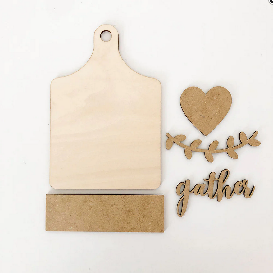 FD Fall Craft - Unfinished Gather Cutting Board Base Kit for Simple Frame