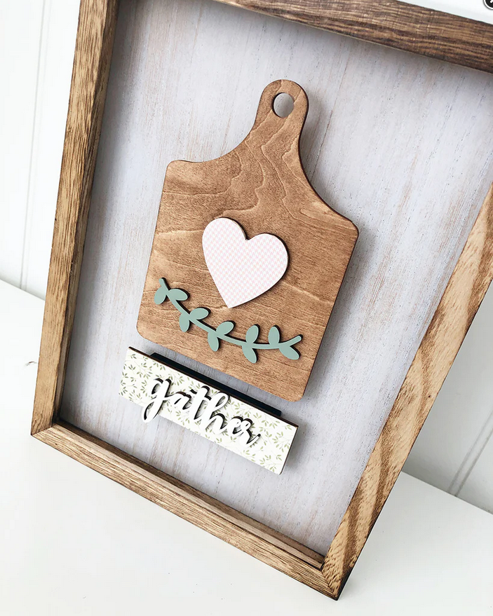 FD Fall Craft - Unfinished Gather Cutting Board Base Kit for Simple Frame