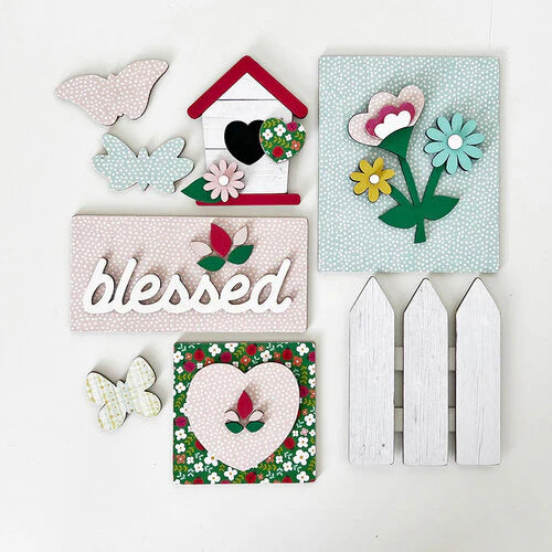 FD Spring Craft - Unfinished Flower Blessed Theme Base Kit for Tier Tray
