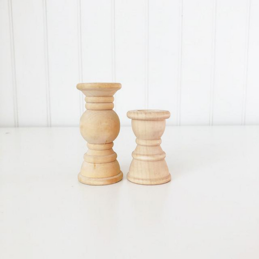 FD Home Craft Decor - Unfinished Wood Candle Sticks 2.5in or 4in