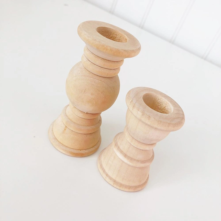 FD Home Craft Decor - Unfinished Wood Candle Sticks 2.5in or 4in