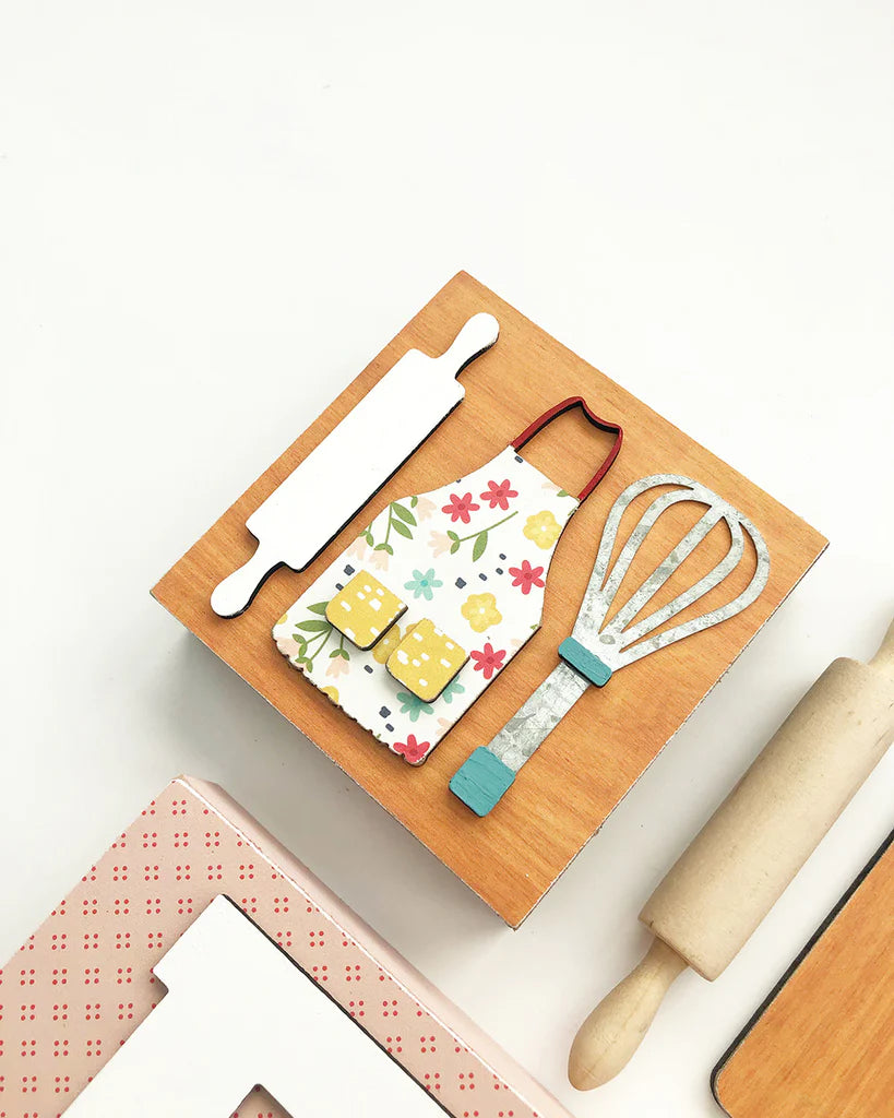 FD Craft Supply - DIY Kitchen Cooking Theme Tier Tray Kit 4pc Set