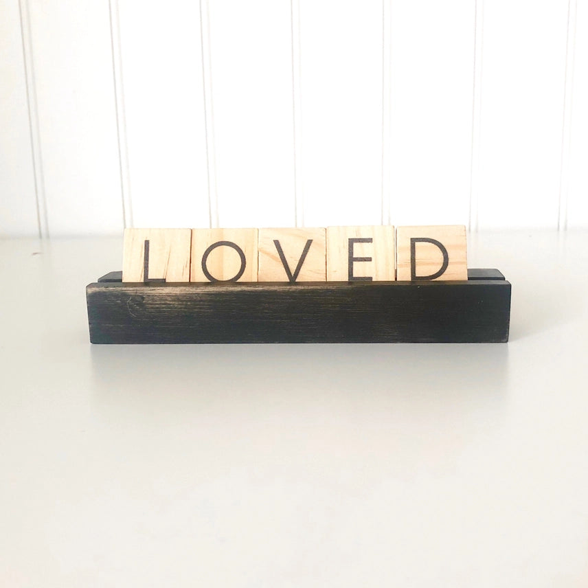 FD Home Craft Decor - Wood Scramble Tile Holders Black or White