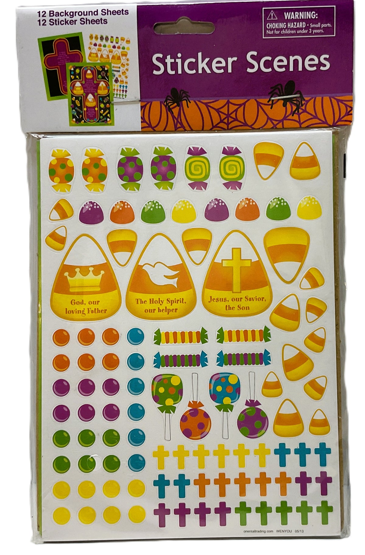 FE-OTC Halloween Craft Supply - Faith Based Sticker Scenes Set 12 Sheets