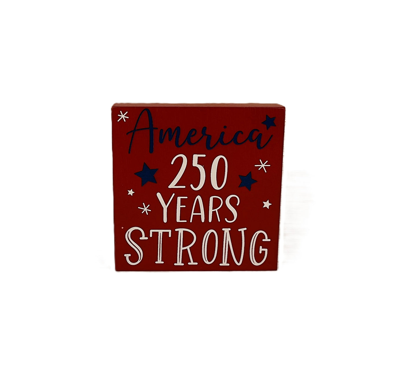 America 250th Birthday Block Signs 2-Piece Set – July 4th Patriotic Decor