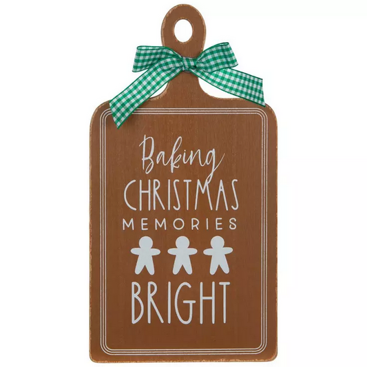 HL Christmas Decor - Wood Cutting Board Baking Bright Gingerbread Sign