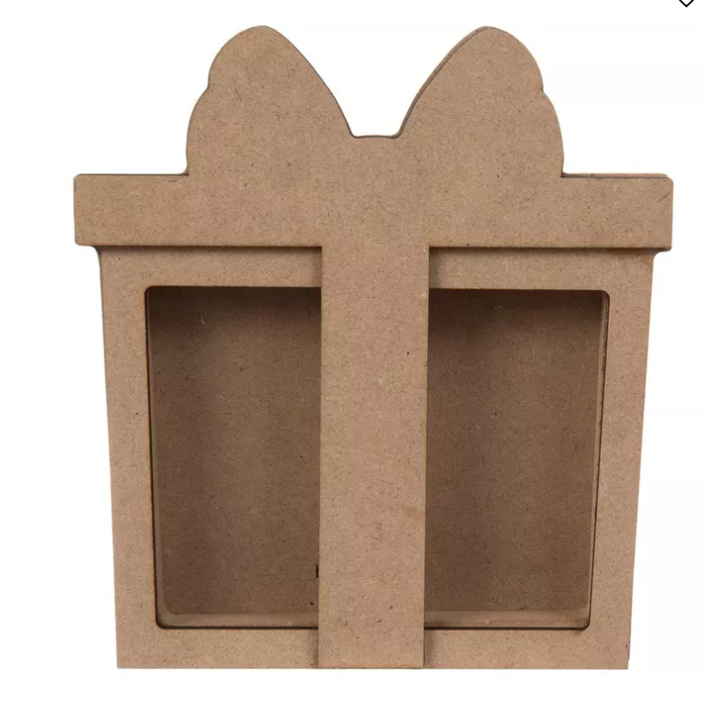HL Christmas Craft Supply - Fillable Tall Wood DIY Gift Box with Window
