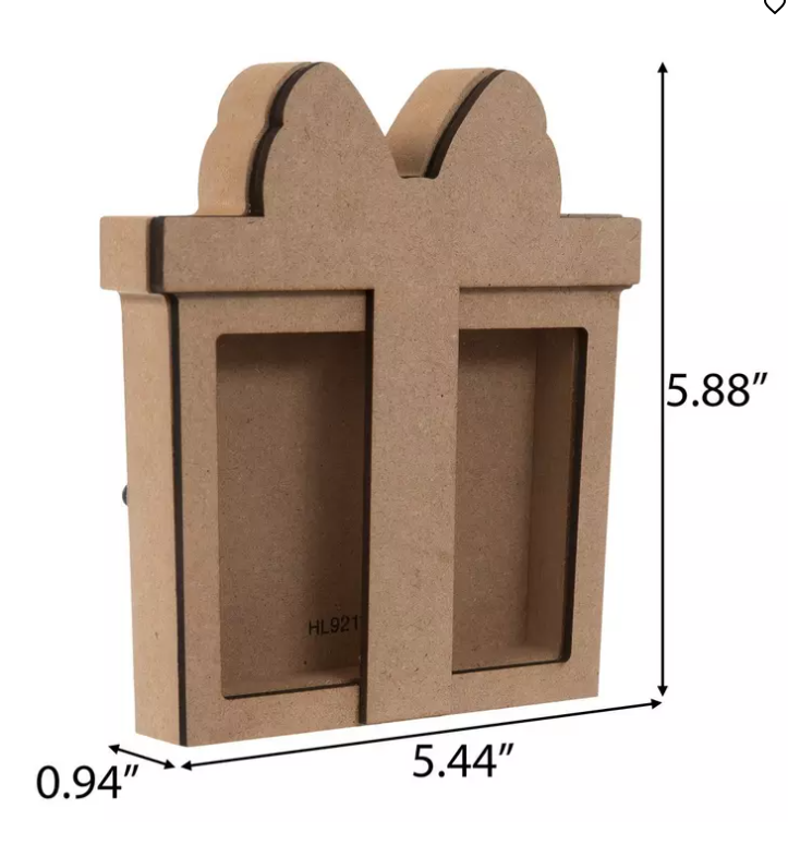HL Christmas Craft Supply - Fillable Tall Wood DIY Gift Box with Window