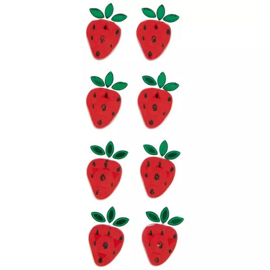 HL Craft Supply - Strawberry 3-D Gemstone Sticker 8pc.