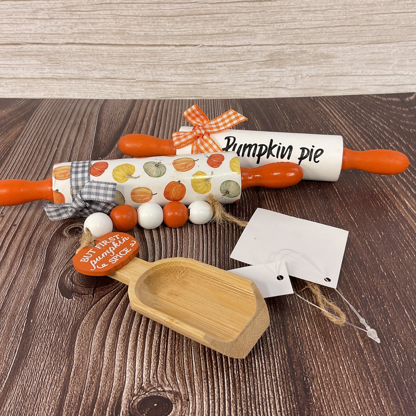 HL Fall Decor - Wood Rolling Pins and Wood Spoon Pumpkin Spice Garland