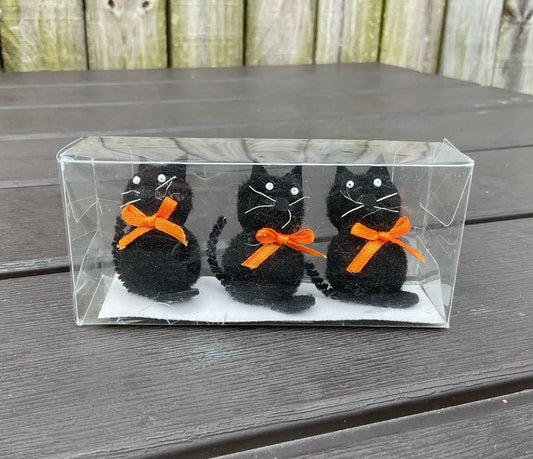 HL Halloween Supply - Cute Black Cat Pop Pom 3pc Set