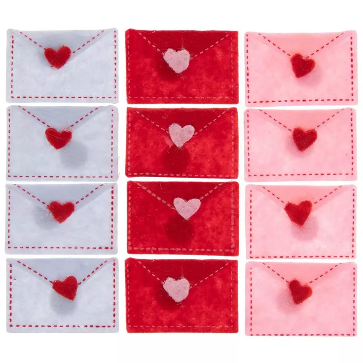 HL Valentines Craft Supply - Felt Love Letter Stickers pc Set