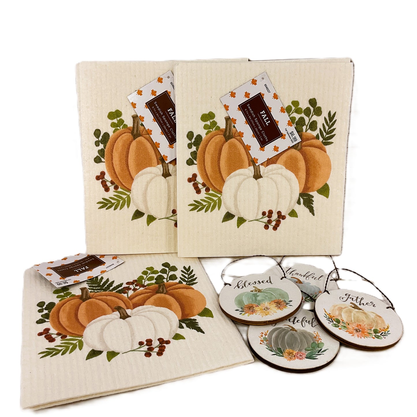 PBK HL Fall Decor - Swedish Sponge Clothes Watercolor Pumpkins Bundle
