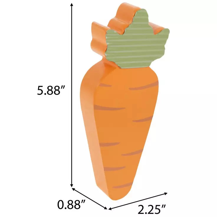 HL Easter Decor - Chunky Wood Orange Carrot