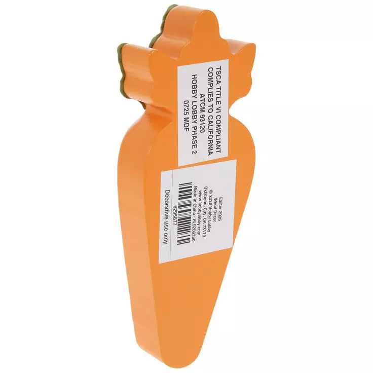 HL Easter Decor - Chunky Wood Orange Carrot