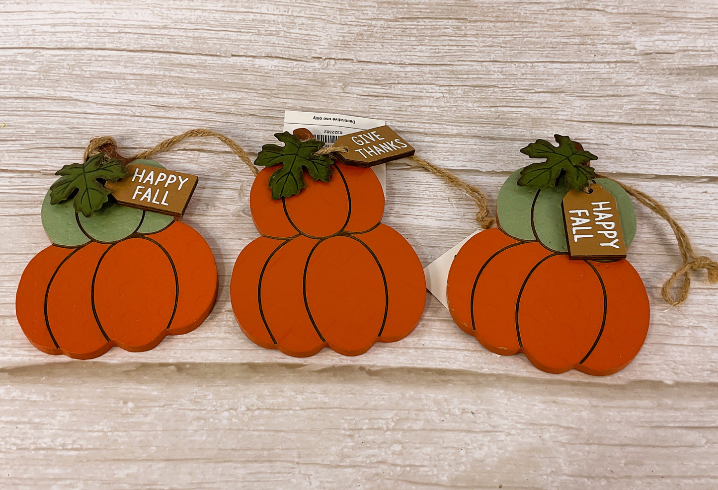 HL Fall Decor - Embossed Stacked Pumpkin Ornaments 3pc Set