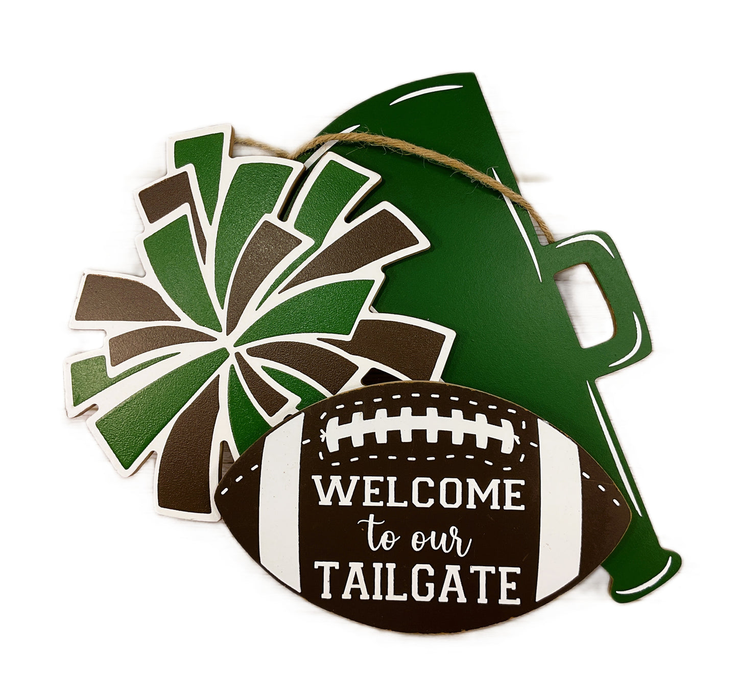 HL Fall Decor - Football Welcome to our Tailgate Wall Wreath Sign