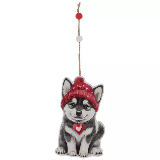 HL Valentine's Decor - Husky Dog Ornament