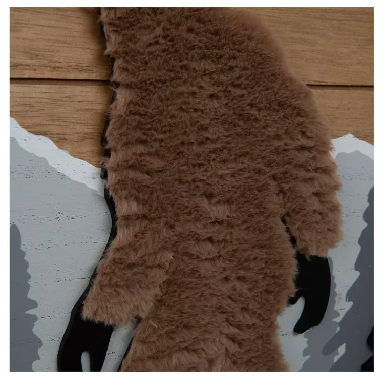 HL Home Decor - Furry Bigfoot Silhouette Wooded Wall Decor