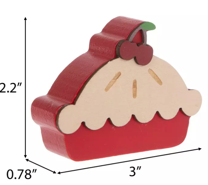HL Spring Decor - Mini Wood Cherry Pie Tier Tray Decor